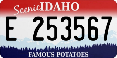 ID license plate E253567