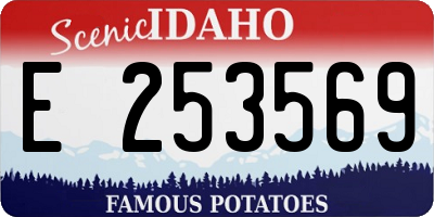 ID license plate E253569