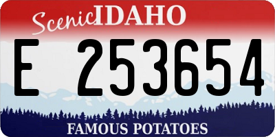 ID license plate E253654