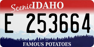 ID license plate E253664