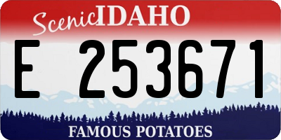 ID license plate E253671