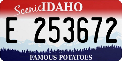 ID license plate E253672