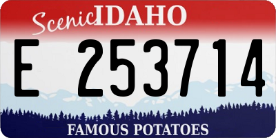 ID license plate E253714