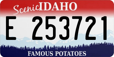 ID license plate E253721