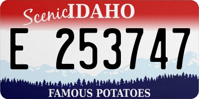 ID license plate E253747
