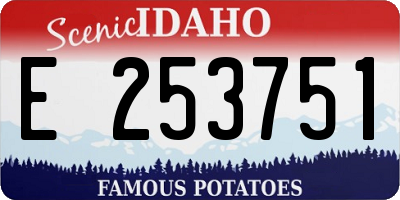 ID license plate E253751