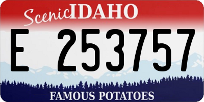 ID license plate E253757