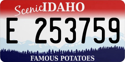 ID license plate E253759