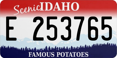 ID license plate E253765