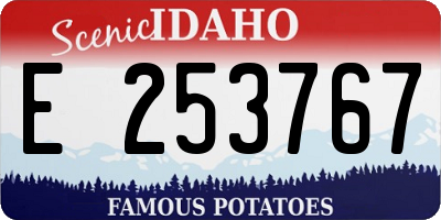 ID license plate E253767