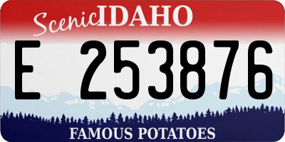 ID license plate E253876