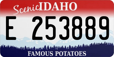 ID license plate E253889