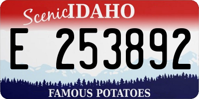 ID license plate E253892