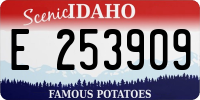 ID license plate E253909