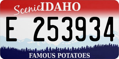 ID license plate E253934