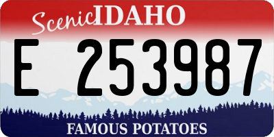 ID license plate E253987