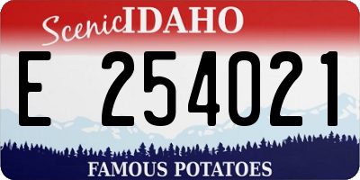 ID license plate E254021