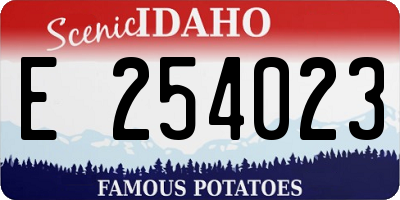 ID license plate E254023