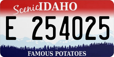 ID license plate E254025