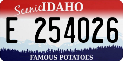 ID license plate E254026