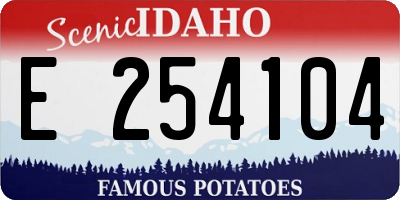 ID license plate E254104
