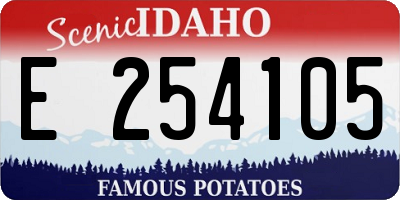 ID license plate E254105