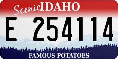 ID license plate E254114