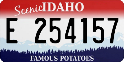 ID license plate E254157