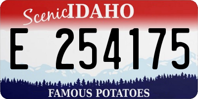 ID license plate E254175