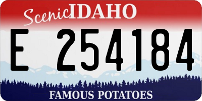 ID license plate E254184