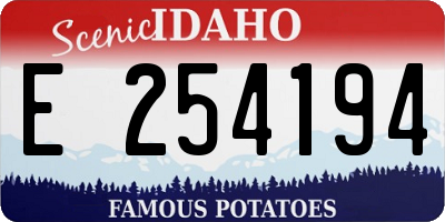 ID license plate E254194