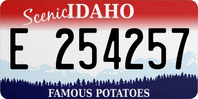 ID license plate E254257
