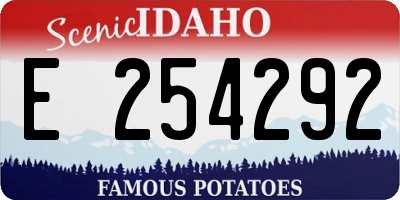ID license plate E254292