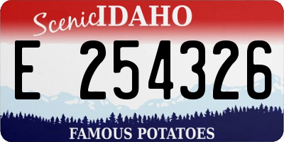 ID license plate E254326