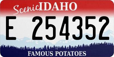 ID license plate E254352