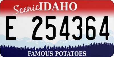ID license plate E254364