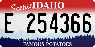 ID license plate E254366