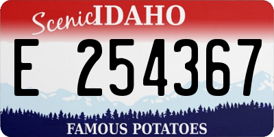 ID license plate E254367
