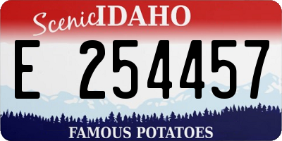 ID license plate E254457