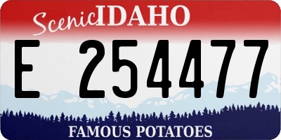 ID license plate E254477