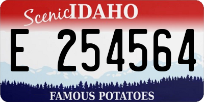 ID license plate E254564
