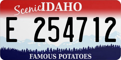 ID license plate E254712