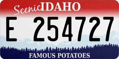 ID license plate E254727
