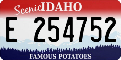 ID license plate E254752