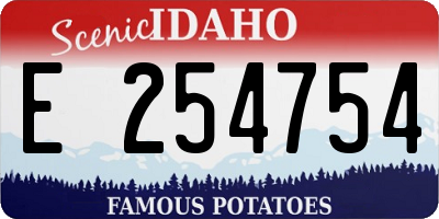 ID license plate E254754