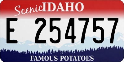 ID license plate E254757