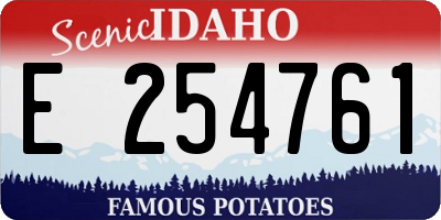 ID license plate E254761
