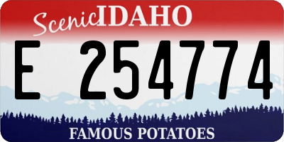 ID license plate E254774