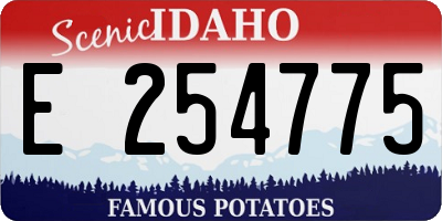 ID license plate E254775