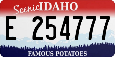 ID license plate E254777